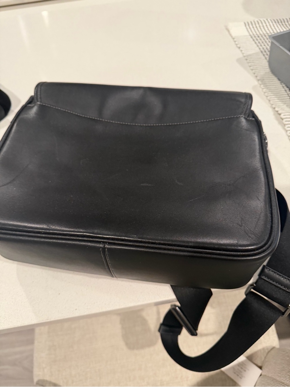 Coach Black Leather Messenger Satchel for Men - Picture 3 of 6